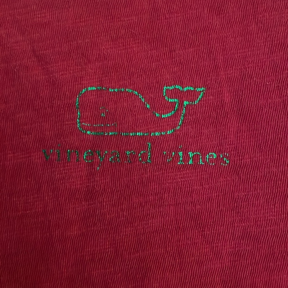 Vineyard Vines Christmas Girls Foil Whale Logo top 14 Large - Picture 3 of 5